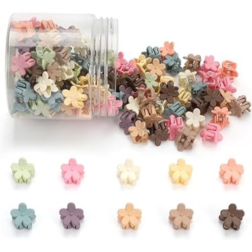 Mini Flower Hair Clips, Baby Hair Clips Mini Claw Clips Cute Jaw Clips Hair Pins Hair Barrettes Toddler Hair Accessories for Women Girls Kids Teens 100Pcs