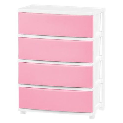 IRIS USA Plastic 4 Drawer Storage Cart, Organizer Unit for Bedroom, Closet, Kitchen, Bathroom, Laundry Room, Dorm