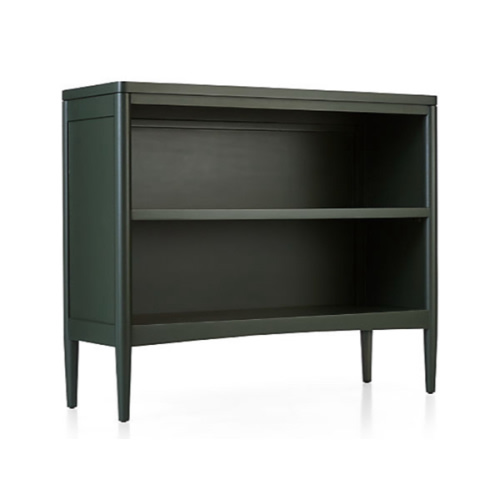 Hampshire Small Olive Green Wood 2-Shelf Bookcase