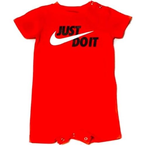 Nike Baby Boy Infant Shortall Romper, Habanero Red (66E637-R4Y), 18 Months