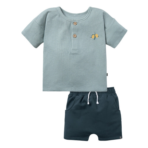 Modern Moments by Gerber Toddler Boy Organic Top and Shorts Outfit Set, Sizes 12M-5T