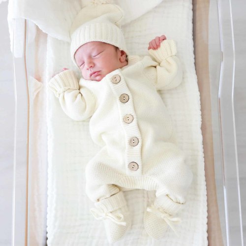 Knit Sweater Button Romper | Ivory