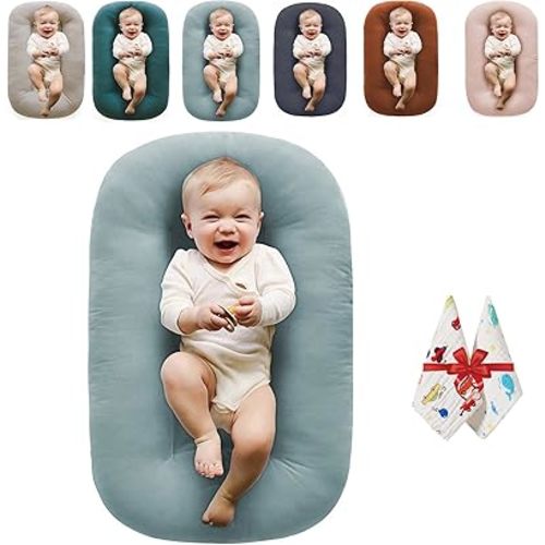 2025 New Baby Lounger, Baby Lounger Pillow, Babys Lounger Pillow for Newborn 0-24 Months (Blue)