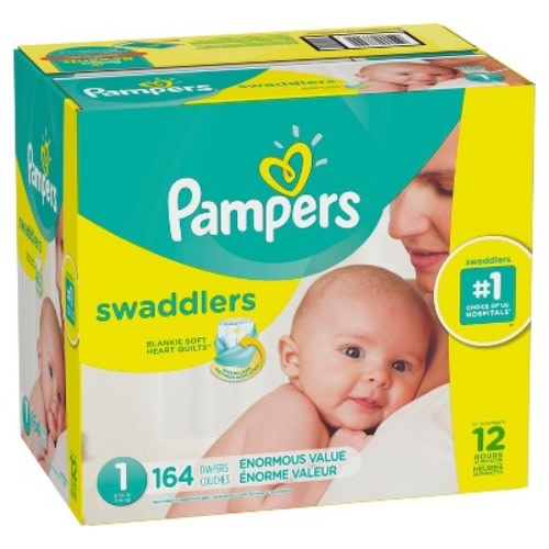 Pampers Swaddlers Disposable Diapers Enormous Pack - Size 1 (164ct )