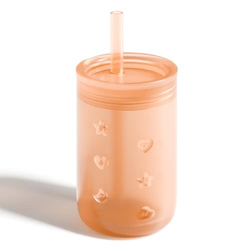 Sippy Cup for 6/6+ Month Old, Silicone Training Cup with Straw Lid, 7 oz Baby Cups 6-12 Months, for Infant and Toddlers (Coral)