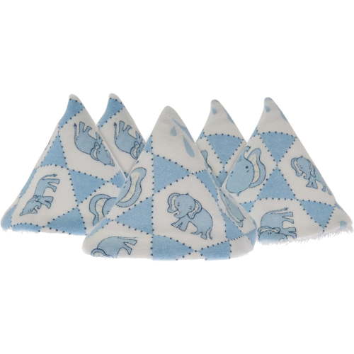 Beba Bean Reusable Cotton Diaper Change Covers, 5 Pack, Elephant Blue
