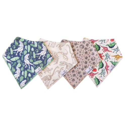 4 Pack Baby Bandana Bibs - Jurassic Park