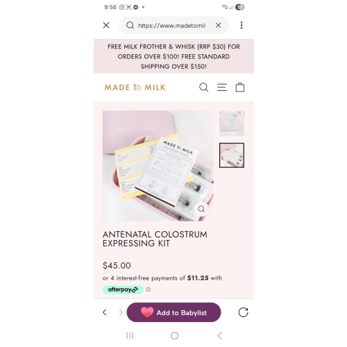 Antenatal Colostrum Expressing Kit