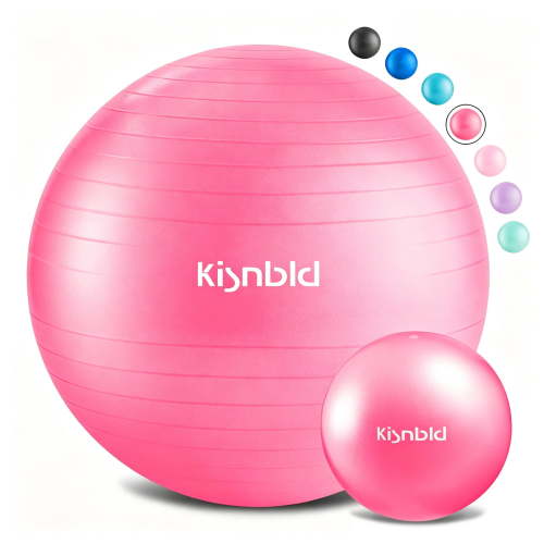 kisnbld Exercise Ball, Extra Thick Yoga Ball with Pilates Bal & Foot Pump, 3 Sizes Anti-Burst Home, Gym & Office Workout Equipment for Yoga or Sitting