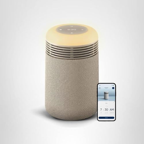 BLUEAIR Air Purifier & Sunrise Alarm Clock for Bedroom, Nursery – HEPASilent™, Wake-Up Light, White Noise & Soothing Sounds for Natural Sleep, USB-C, Mini Restful
