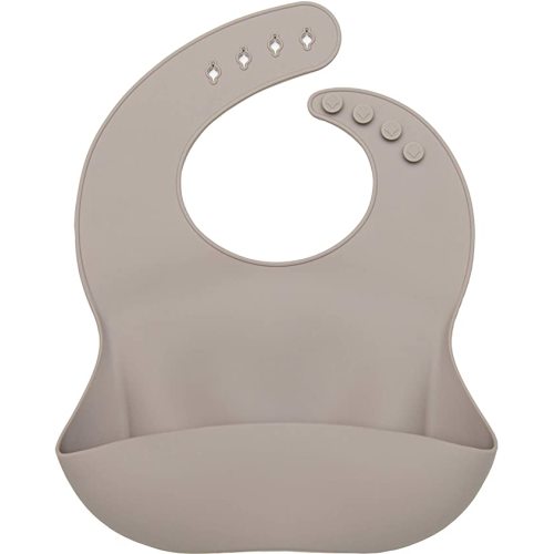 Loulou Lollipop Soft, Waterproof Silicone Feeding Bib - Mushroom
