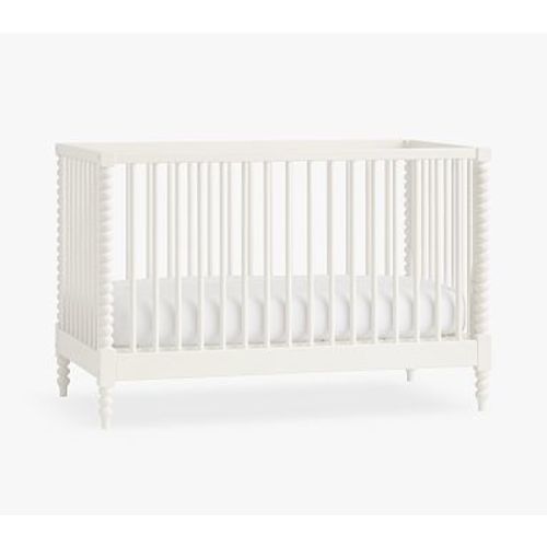 Chris Loves Julia Turned Wood Convertible Crib, Heritage White, White Glove Delivery