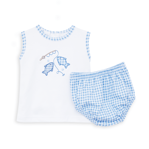 Gone Fishing Applique Diaper Cover Set