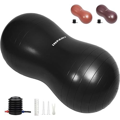 INPANY Peanut Ball - Exercise Ball for Labor Birthing, Anti-Burst Physical Therapy for Kids, Core Strength, Flexible Seating, Home & Gym Fintness, Sensory Chair Wiggle Seat for Girls and Boys