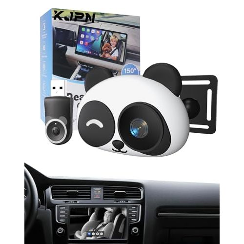 Carplay Baby Car Camera Monitor for Wireless Backseat Babycam | Plug&Play 1080p HD Split Screen Navigation for Parents&Pet Owners Safety Infants