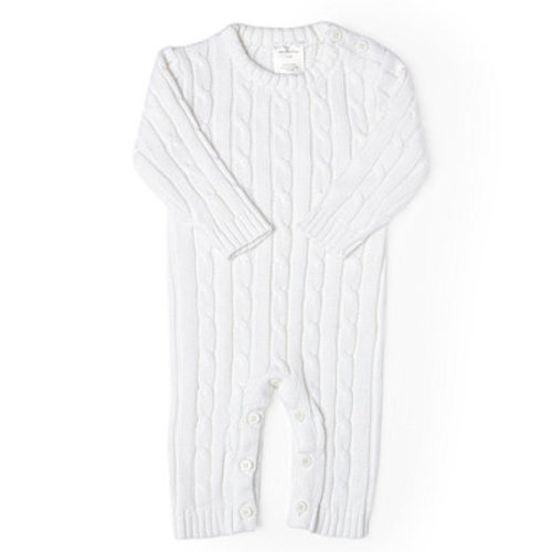 Baby Boys or Baby Girls Long Sleeved Cable Knit Coverall