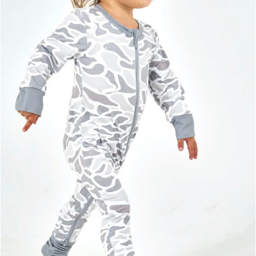 White Camo Baby Zip Up | Outdoor Infant Gift | BURLEBO
