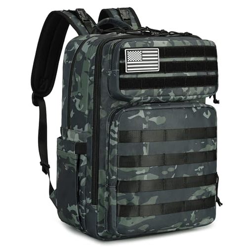LORADI Dad Diaper Bag with Insulated Pockets, Stroller Clips and Luggage Sleeve for Travel, Large Tactical Diaper Bag for Men, Camo Black