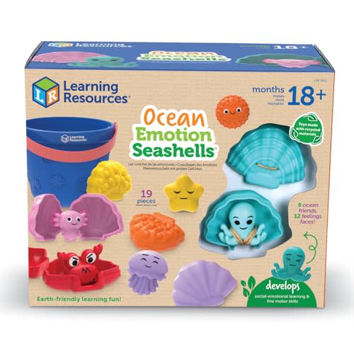 Learning Resources Ocean Emotions Seashells, Ocean Animals Figures, Seaside Game, Sand Toys, Sensory Toys, Sensory Bin, Toddler Outdoor, Preschool Classroom Must Haves, Montessori