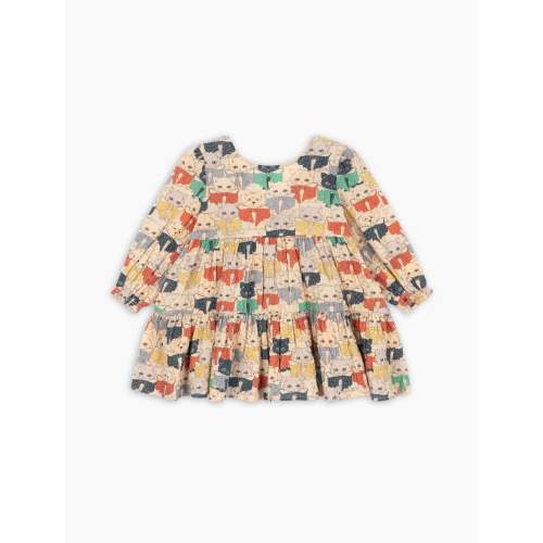 Elin LS Bow Dress in Like Cats and Dogs