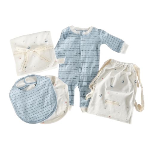 Layette Set Nautical Ocean Organic Cotton Baby Shower Gift
