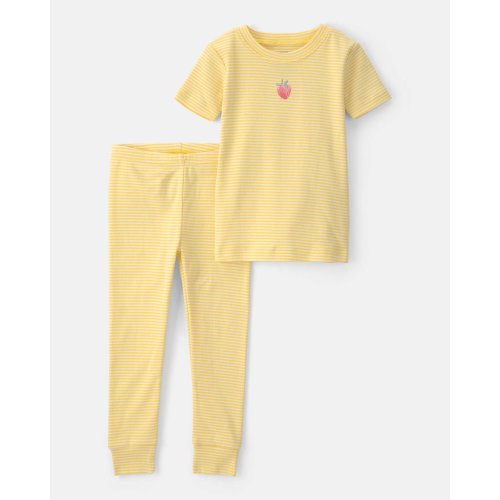 Baby Girl Strawberry 100% Cotton Snug Fit 2-Piece Pajama Set - Yellow | Carter's