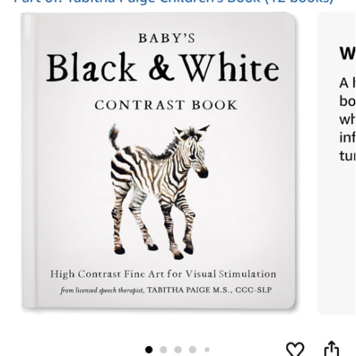 Baby's Black and White Contrast Book: High-Contrast Art for Visual Stimulation at Tummy Time (Tabitha Paige Children's Book Series)