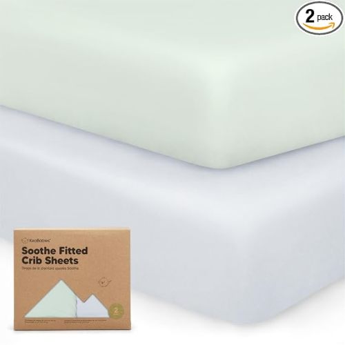 KeaBabies 2-pk Organic Cotton Crib Sheets for Boys Girls 52x28 (Cove) | Fitted Crib Mattress Sheet Neutral, Breathable Cover for Baby Bed Set, Toddler Mattress, Soft & Cute Prints