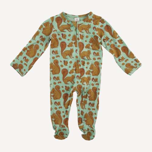 long sleeve two way zipper footie | toffy squirrel | bamboo – kate quinn
