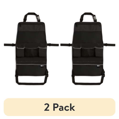 (2 pack) SafeFit® Infant and Toddler 2-in-1 Car Backseat and Stroller Organizer, Black, Unisex