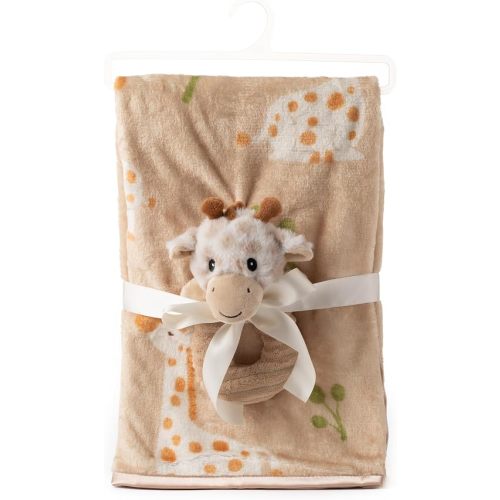 The Petting Zoo Giraffe Stuffed Animal Plushie Blanket and Rattle, Gifts for Kids, Bumblez Animals, Giraffe Plush Toy, 30 inches