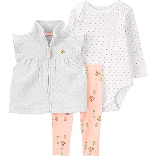 Carter's Baby Girls' 3 Piece Vest Little Jacket Set