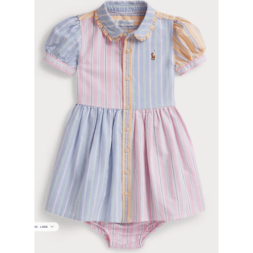 [3 Months] Striped Cotton Fun Shirtdress & Bloomer