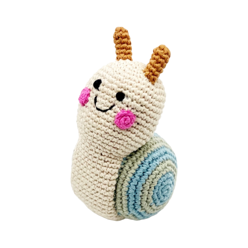Plush Snail Rattle: White