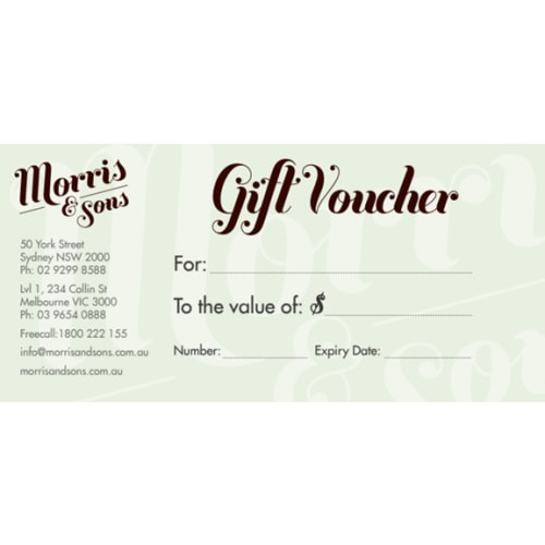 Gift Voucher | A Perfect Gift | Morris & Sons Australia | Morris & Sons Australia