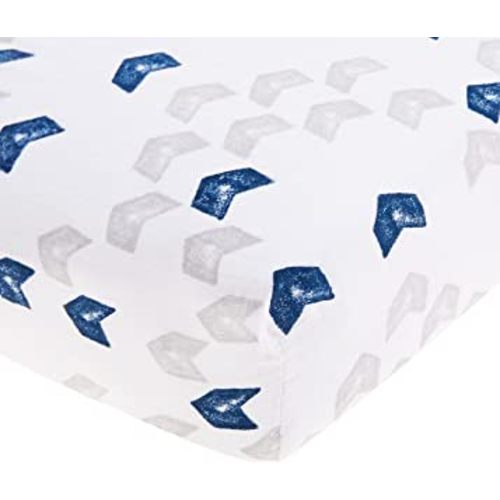 aden + anais Essentials Classic Crib Sheet, 100% Cotton Muslin, Super Soft, Breathable, Tailored Snug Fit, Denim Wash