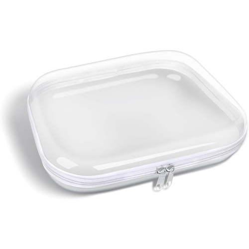 Clear Hard Shell Zipper Case,3PCS Transparent Clear Zipper Pouches,Hard Side Case Set,Portable Travel Storage Organizer Bins