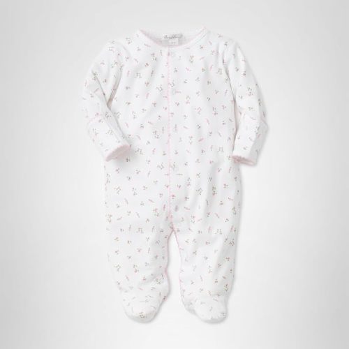 kissy kissy Baby Girls Garden Roses Print Snap Front Footie Pajamas, Pink, Newborn