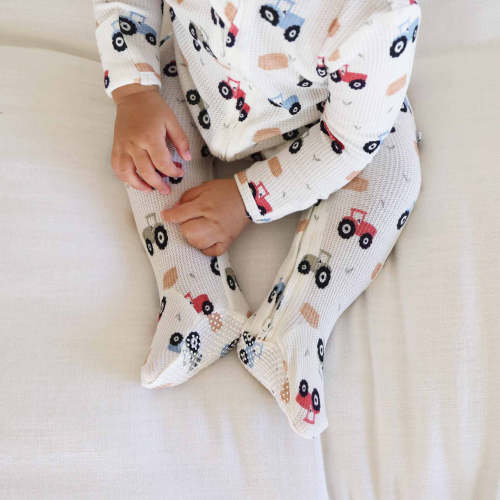 Little Farmer Bamboo Waffle Zipper Footie