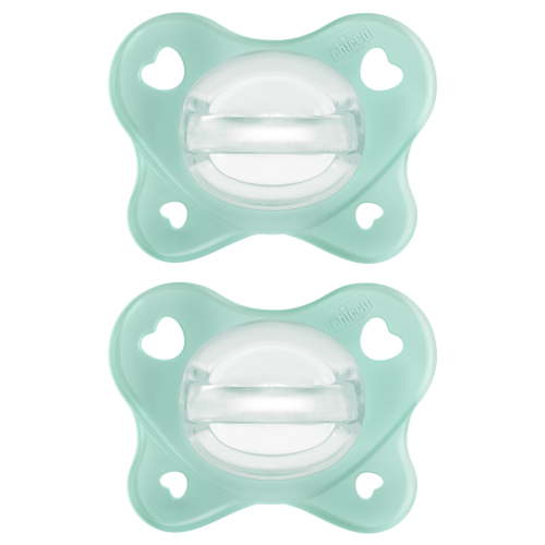 Chicco PhysioForma Dual Soft Pacifier Seafoam 0-2m 2pk, New