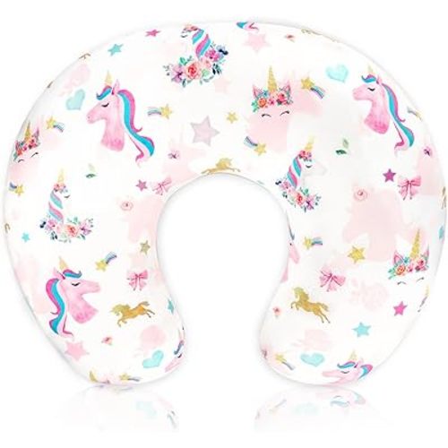 Pea Pod Nursing Pillow Cover Soft & Stretchy Removable Slipcover for Breastfeeding Pillows, Comfortable Nursing Pillow Case for Newborn, Snug Fit, Washable Feeding Pillow Slipcovers in Cute Unicorn