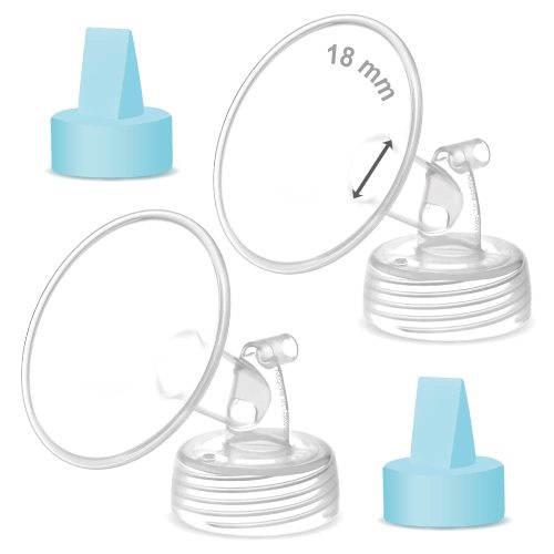 Maymom Pump Parts Compatible with Spectra Ameda Luna Pumps, Spectra Synergy Gold; Inc 18 mm Wide Mouth Flange Blue Duckbill Valve; Not Original Spectra Replacement Pump Parts
