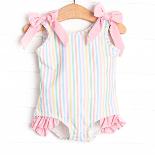 Summer Stripes One Piece, Pink – Stitchy Fish