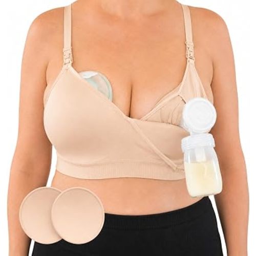 Simple Wishes Pumping Bra Hands Free, Nursing Bra for Breastfeeding