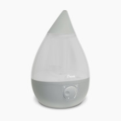 Crane Ultrasonic Teardrop Cool Mist Humidifier, Large 1 Gal Tank, Automatic Shut-Off, Baby Humidifiers for Nursery and Bedroom, Grey