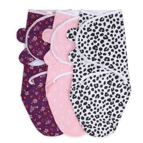 The Peanutshell Swaddle Wrap Purple Ditsy - M/L 3pk