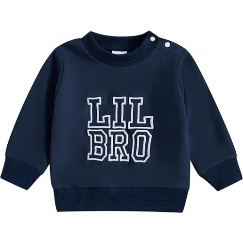 Eadrioss Toddler Baby Boy Girl Clothes Embroidered Big Brother/Sisther Little Bro/Sis Matching Outfit Sweatshirt Shirt Tops