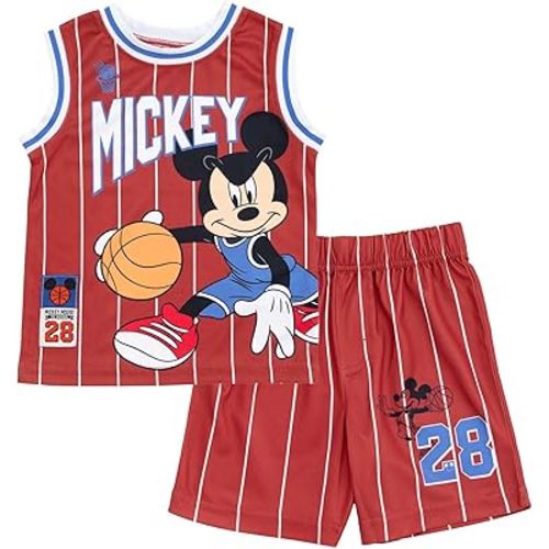 Disney Boys' 2-Piece Basketball Jersey and Shorts Set Toddler to Big Kid