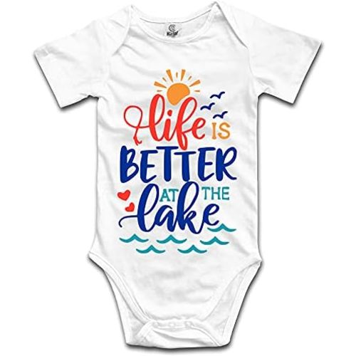 DOQOSESHY Life is Better at The Lake Baby Climbing Bodysuit Unisex Infant Rompers