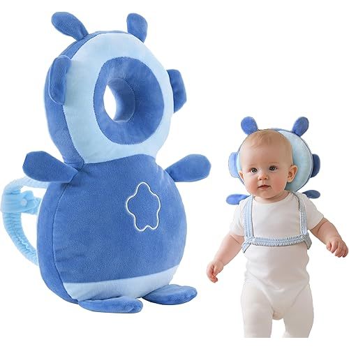 GINMOON Baby Head Protector Backpack,Lightweight and Breathable, Baby Walking Harness,Crawling Baby Essentials(Spaceman)